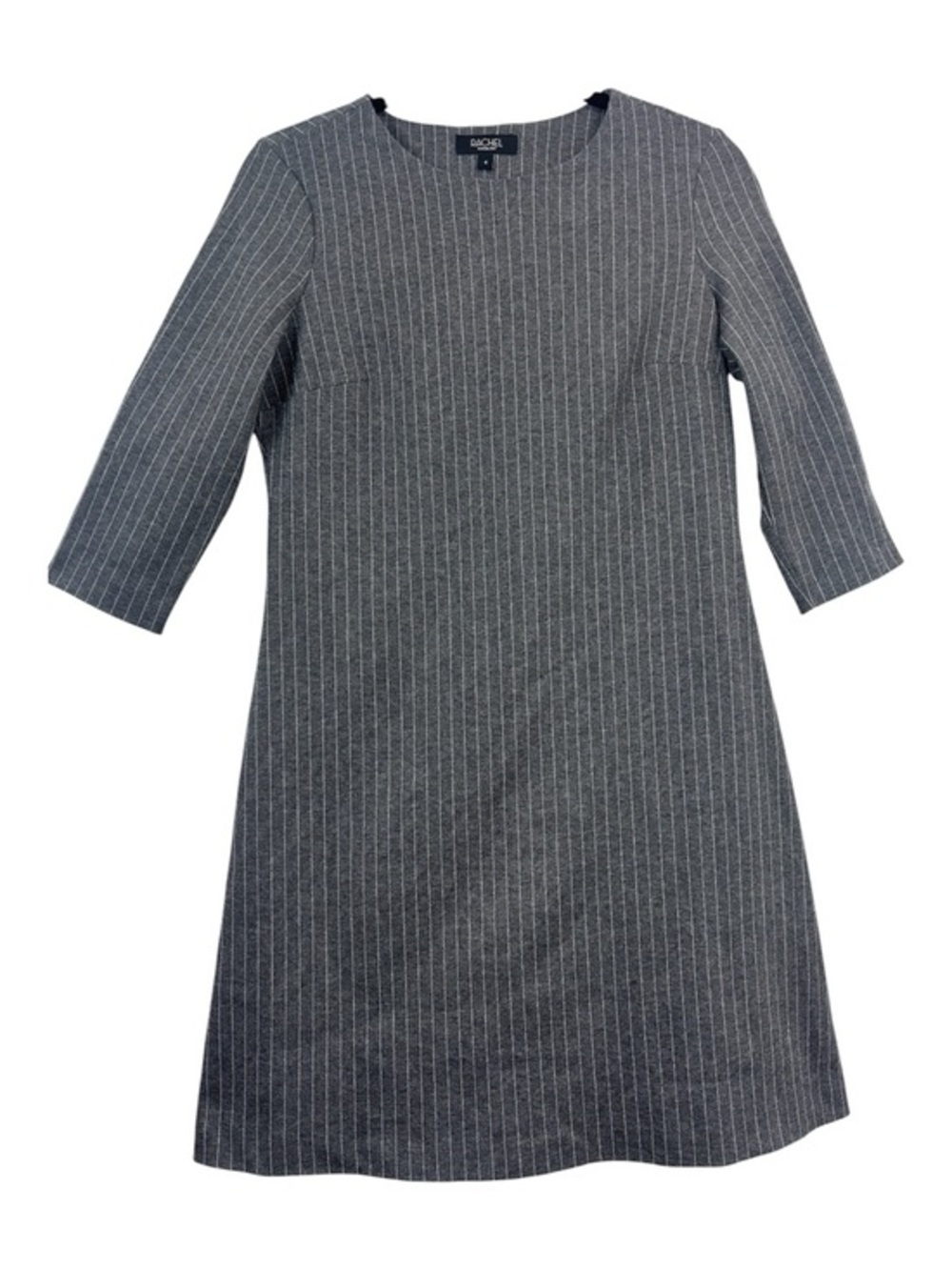 Rachel Rachel Roy Grey Pinstripe Knit Dress 4 Minimalist Office Career Workwear